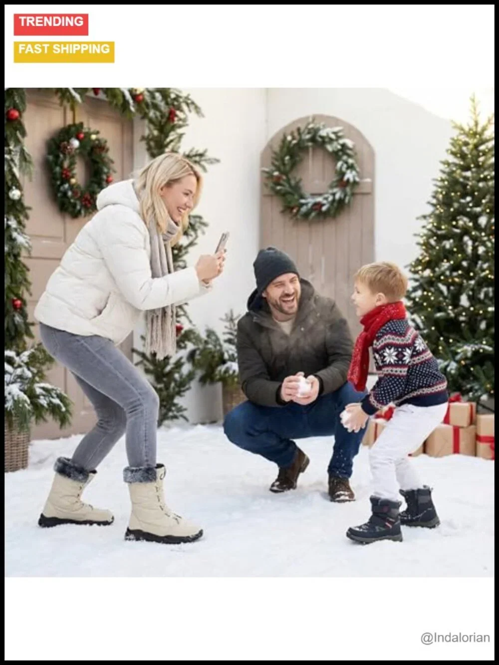 Warm Fur Lined Mid-Calf Snow Boots for Women - Anti-Slip Winter Booties